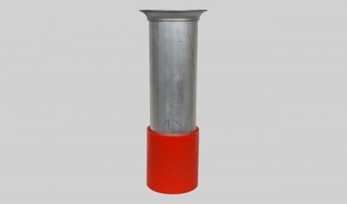 Aluminum Dig Tube 120 Wall - 6" Flat Flange x Urethane Tip